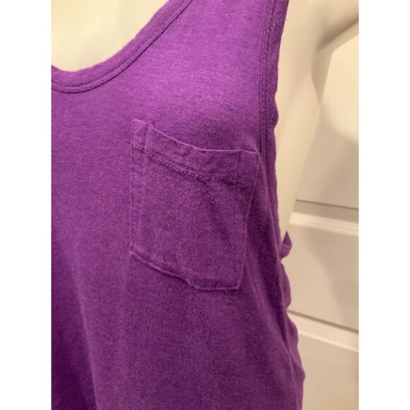 Alexander Wang Purple Racer Back Tank Top W/ Breast Pocket, Size Small - Picture 3 of 6